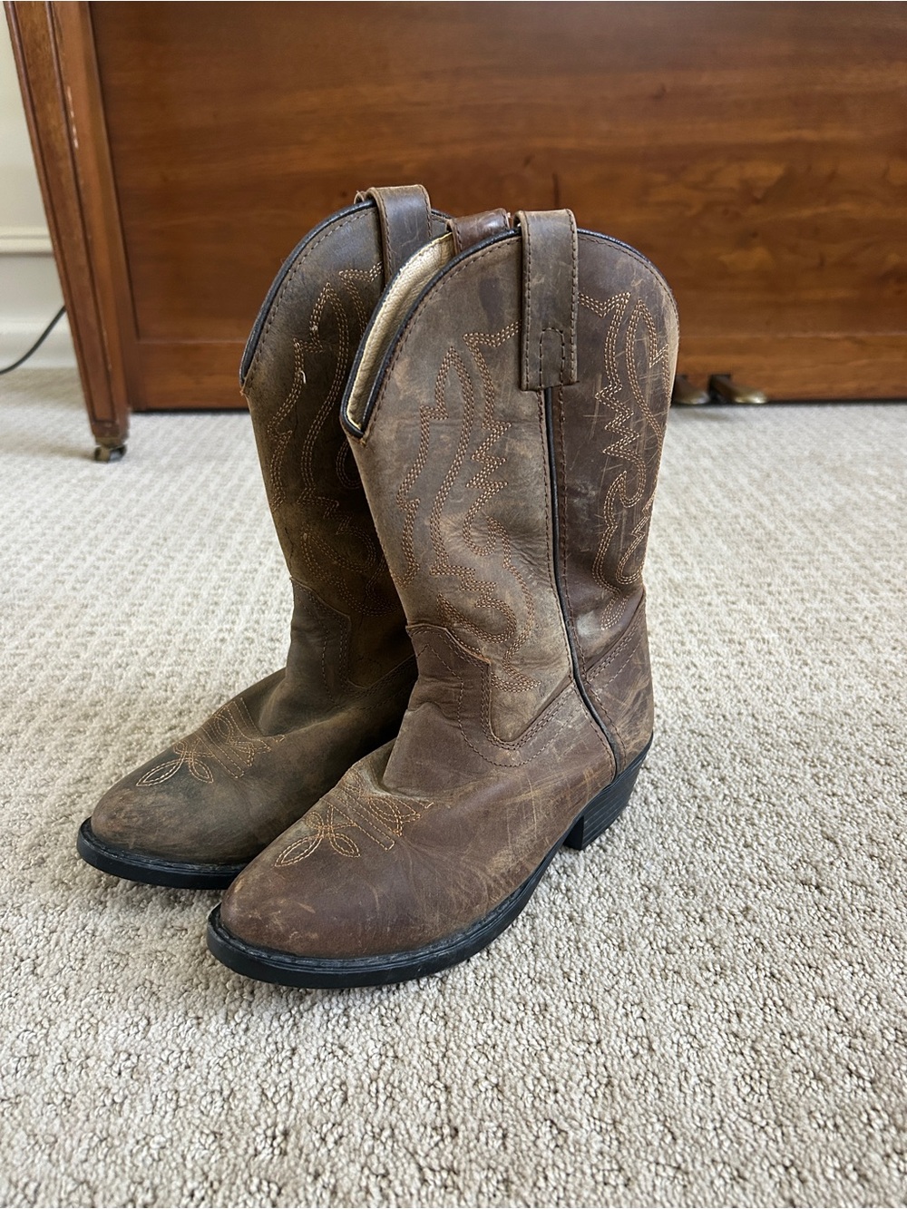 Children's Brown Western Pull-On Cowboy Boots
